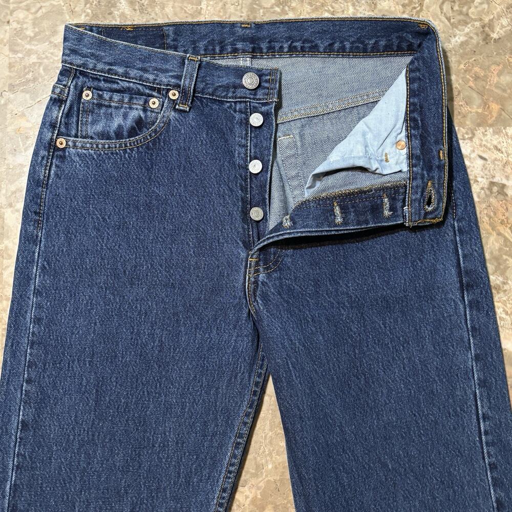 Vintage Levis Jeans Mens 29x30 Blue 501 Straight 90s Made in USA Dark Wash